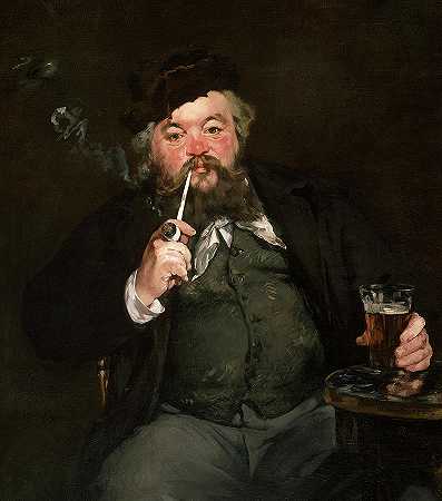 好孩子，埃米尔·贝洛特的肖像`Le Bon Bock, Portrait of Emile Bellot by Edouard Manet