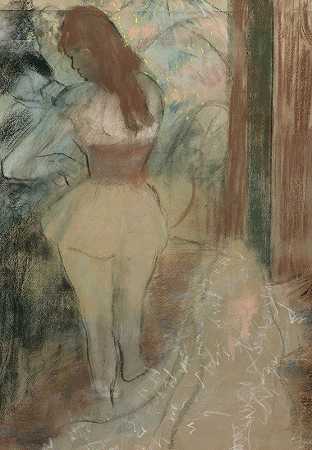 舞者穿衣者`Danseuse Shabillant (ca 1889) by Edgar Degas