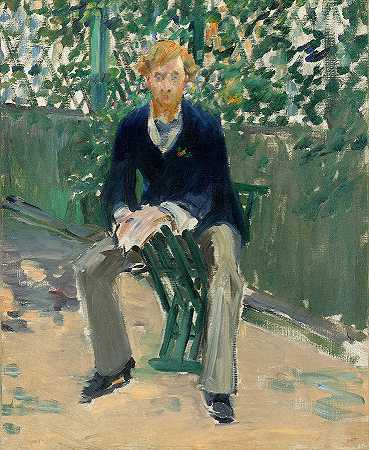 艺术家花园里的乔治·摩尔`George Moore in the Artist\’s Garden by Edouard Manet