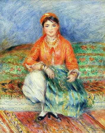 阿尔及利亚女孩`Algerian Girl by Pierre-Auguste Renoir