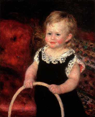 带箍儿的孩子`Child with Hoop by Pierre-Auguste Renoir