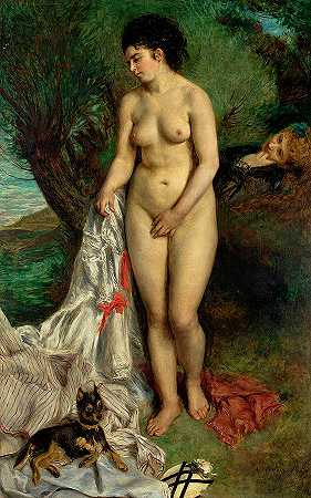 塞纳河畔的利斯`Lise on the Bank of the Seine by Pierre-Auguste Renoir