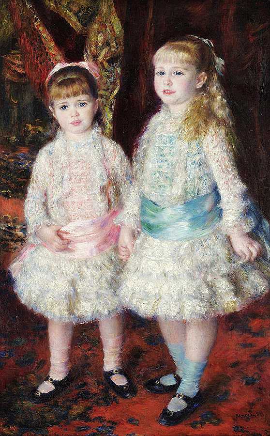 粉色和蓝色`Pink and Blue by Pierre-Auguste Renoir