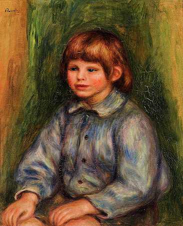 克劳德·雷诺阿肖像`Portrait of Claude Renoir by Pierre-Auguste Renoir