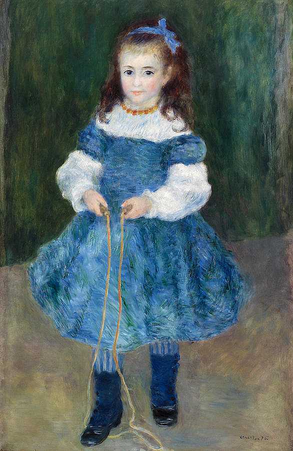 跳绳女孩`Girl with a Jump Rope by Pierre-Auguste Renoir