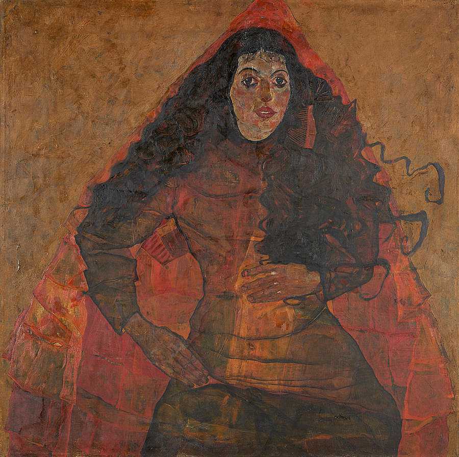 特鲁德天使`Trude Angel by Egon Schiele