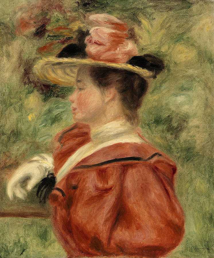 戴手套的女人`Woman with Glove by Pierre-Auguste Renoir