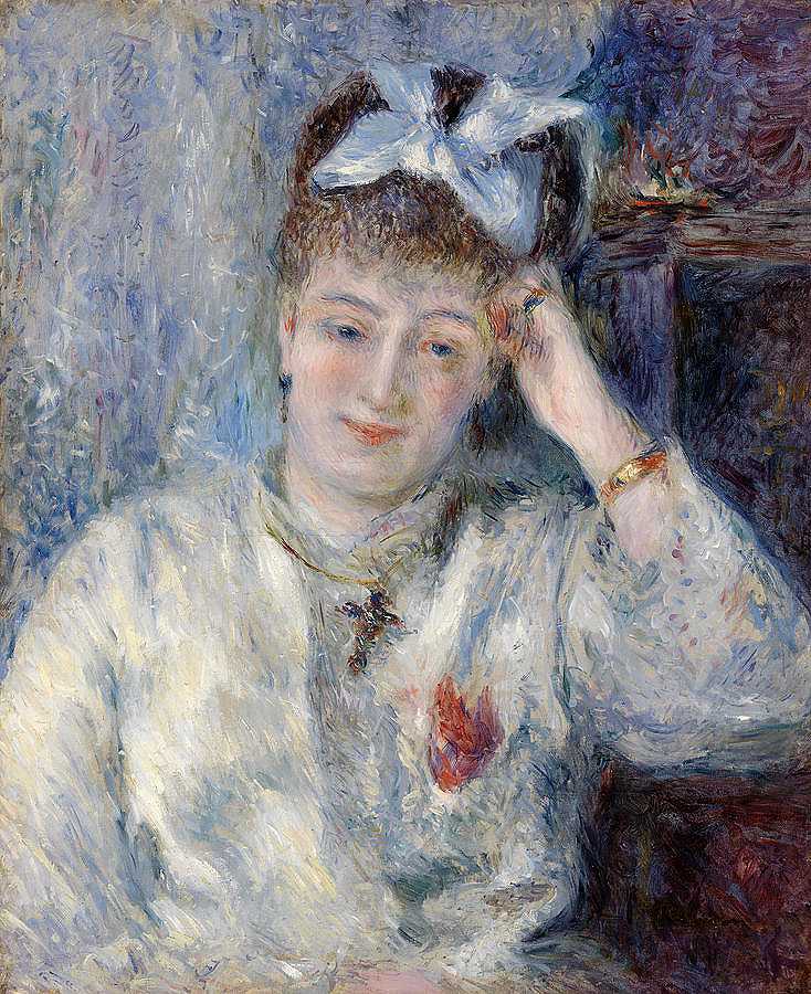 玛丽·穆勒小姐的画像`Portrait of Mademoiselle Marie Murer by Pierre-Auguste Renoir