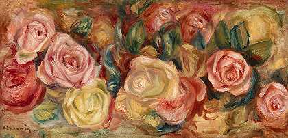 玫瑰`Roses by Pierre-Auguste Renoir