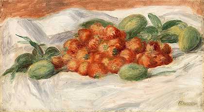 草莓和杏仁`Strawberries and Almonds by Pierre-Auguste Renoir