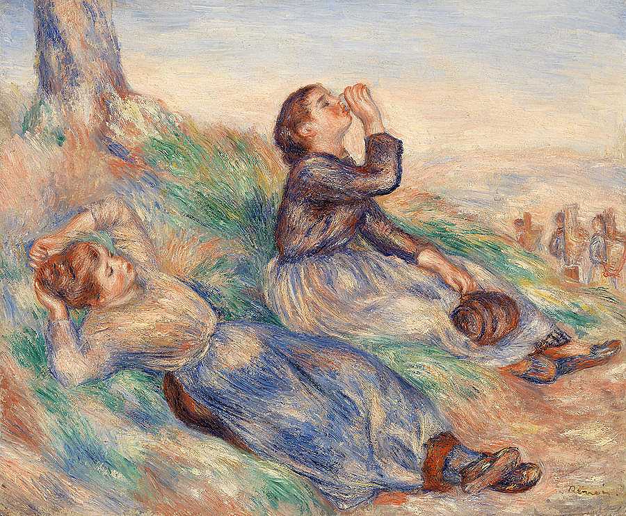 葡萄采摘者`Grape Gatherers, Vendangeuses by Pierre-Auguste Renoir