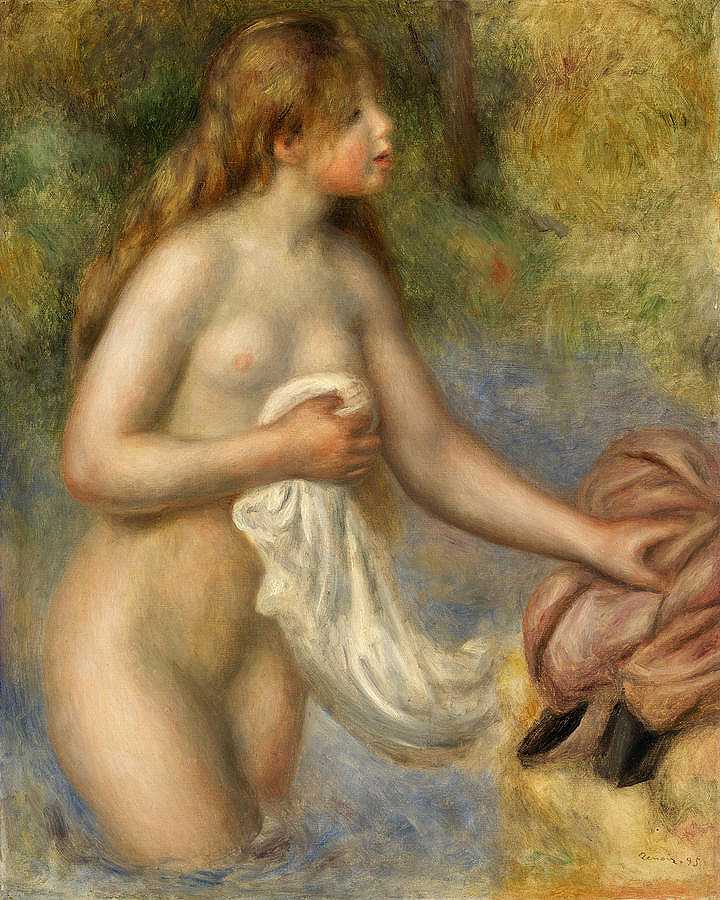 游泳者`Bather by Pierre-Auguste Renoir