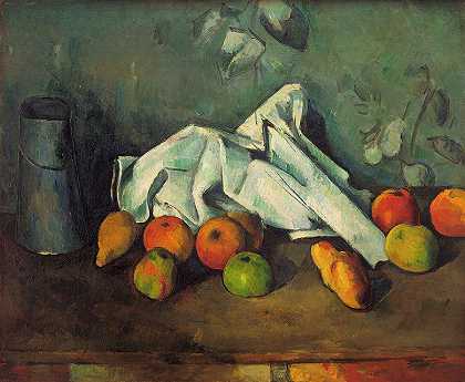 牛奶罐和苹果`Milk Can and Apples by Paul Cezanne