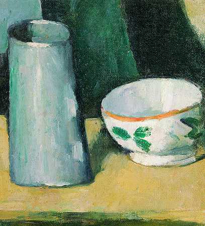 碗和牛奶罐`Bowl and Milk-Jug by Paul Cezanne