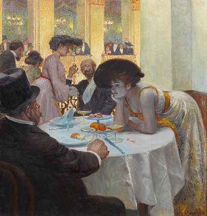 索菲恩萨尔旅馆`Loge im Sophiensaal (1903) by Josef Engelhart