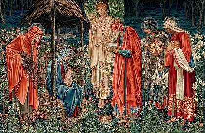 东方三博士的崇拜`The Adoration of the Magi by Edward Burne-Jones