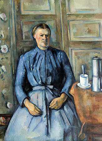 拿着咖啡壶的女人`Woman with a Coffeepot by Paul Cezanne