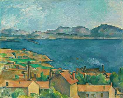 从埃斯塔克看马赛湾`The Bay of Marseilles, Seen from L\’Estaque by Paul Cezanne