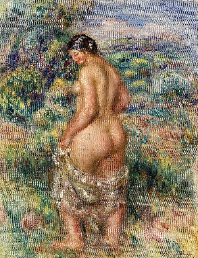 站着洗澡的人`Standing Bather by Pierre-Auguste Renoir