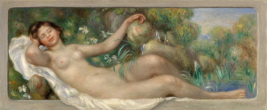 斜躺的裸女`Reclining Nude by Pierre-Auguste Renoir