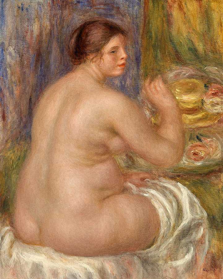 从后面裸体`Nude from the Back by Pierre-Auguste Renoir