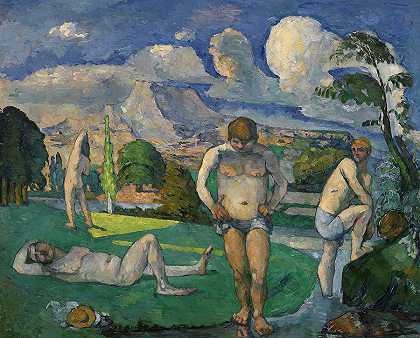 沐浴者休息`Bathers at Rest by Paul Cezanne