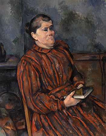 女人的肖像`Portrait of a Woman by Paul Cezanne