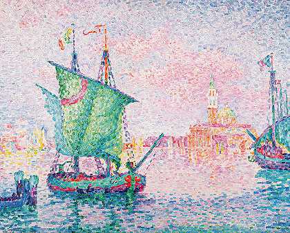 威尼斯，粉云，1909年`Venice, The Pink Cloud, 1909 by Paul Signac