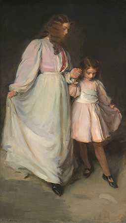 多萝西娅和弗朗西丝卡`Dorothea and Francesca (1898) by Cecilia Beaux
