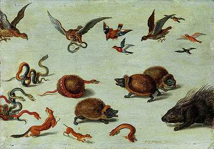 蛇的敌人`The Enemies of Snakes by Jan van Kessel the Elder