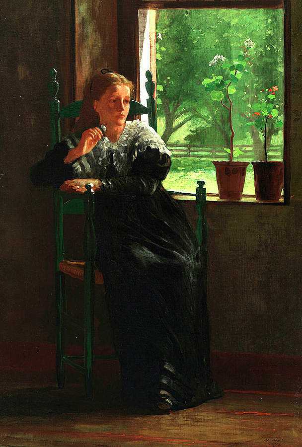 在窗口`At the Window by Winslow Homer