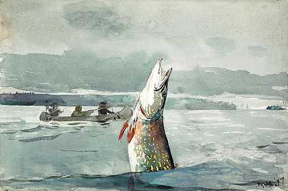 圣约翰湖派克`Pike, Lake St. John by Winslow Homer