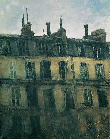巴黎住宅`Pariser Häuser (1885 1890) by Carl Schuch