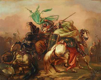 十字军战役`Crusader Battle by Theodoor Schaepkens