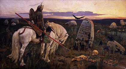 十字路口的骑士`Knight at the Crossroads by Victor Vasnetsov
