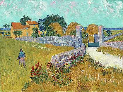 普罗旺斯农舍1888年6月阿尔勒`Farmhouse in Provence June 1888 Arles by Vincent Van Gogh
