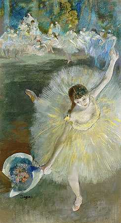 完成阿拉伯风格`Finishing the arabesque by Edgar Degas