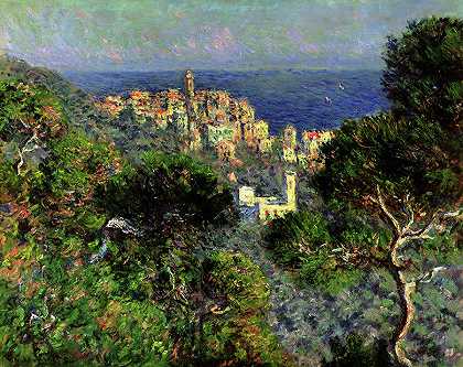 Bordighiera景观`View of Bordighiera by Claude Monet