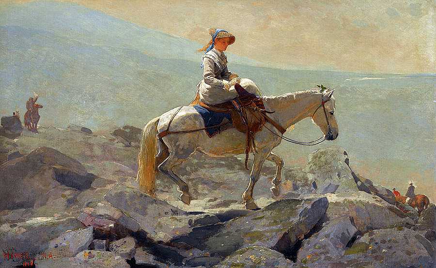 马勒小径，白山`The Bridle Path, White Mountains by Winslow Homer