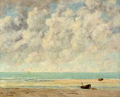平静的大海`The Calm Sea (1869) by Gustave Courbet