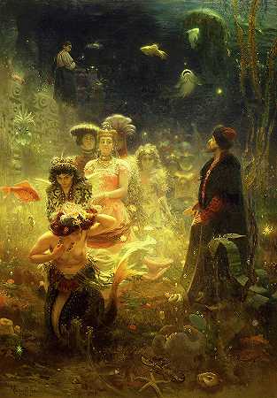 水下王国中的萨科`Sadko in the Underwater Kingdom by Ilya Repin
