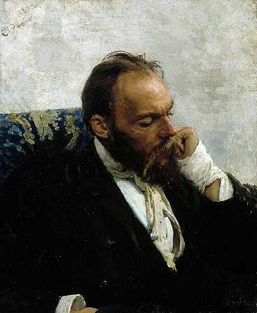 伊万诺夫教授肖像`Portrait of Professor Ivanov by Ilya Repin