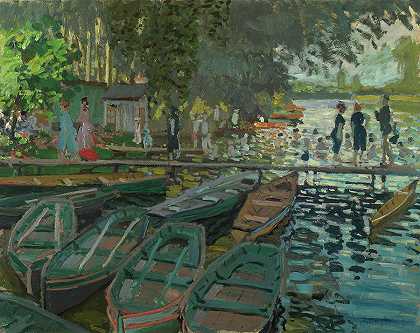 青蛙浴缸`Bathers at La Grenouillere by Claude Monet