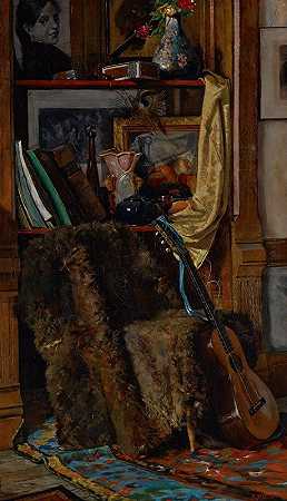 单身汉闺房（工作室的一角）`The Bachelor Boudoir (Corner of the Studio) (1883) by Charles J. Fiscus