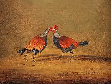 斗鸡2`Cockfighting 2 by Henry Thomas Alken