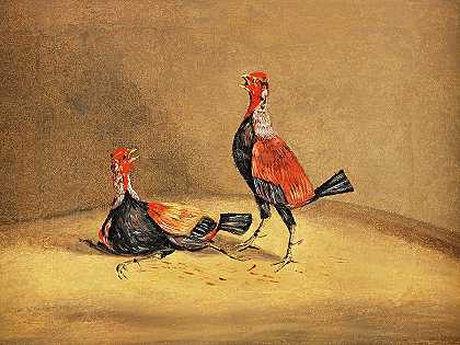 斗鸡1`Cockfighting 1 by Henry Thomas Alken