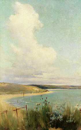 海边的夏日`A summer\’s day on the coast by William Llewellyn
