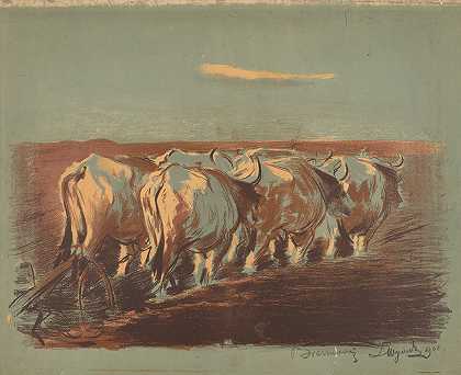 乌克兰的虎鲸`Orka na Ukrainie (1904) by Leon Wyczółkowski