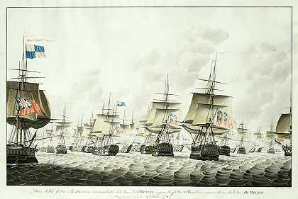 坎伯敦战役，1797年10月11日`The Battle of Camperdown, 11th October 1797 by Franciscus Wram