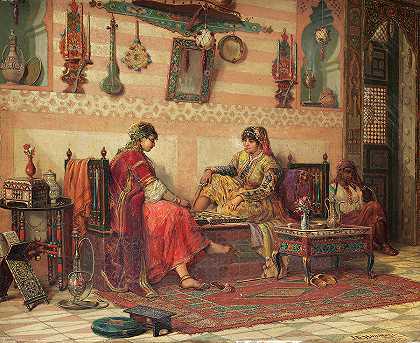 女士游戏`The ladies game by Jan Baptist Huysmans